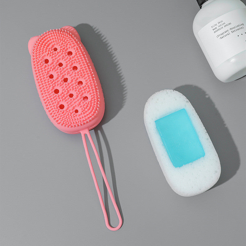 Bathroom Body Brushes Silicone Sponge Portable Shower Brush